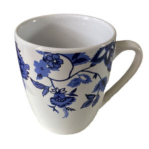 Royal Norfolk Coffee Mug Tea Cup 12 Oz White W/Blue Floral Design Replacement 4”